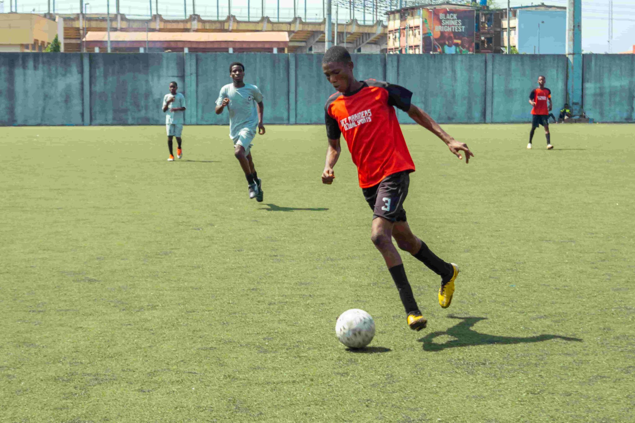 ace mariners football player on the field of play